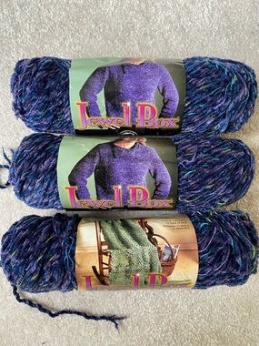 Lot of 3 Skeins Caron Jewel Box Color Amethyst 0015 Yarns